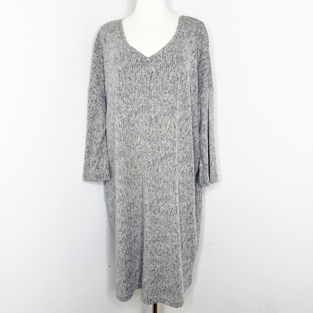 J.Jill Pure Jill Black Multi Knit Light Weight Sweater Dress Size XL NWT